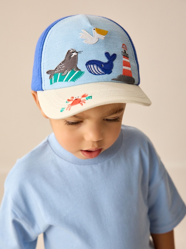 Blue Seaside Baseball Cap Hat (3mths-10yrs) - Image 3 of 3