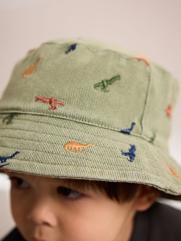 Dino Emb Vert - Chapeau baquet (3mths-10yrs) - Image 3 of 6