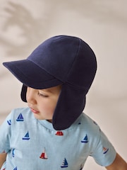 Navy Blue Legionnaire 100% Cotton Hat (3mths-10yrs) - Image 1 of 5