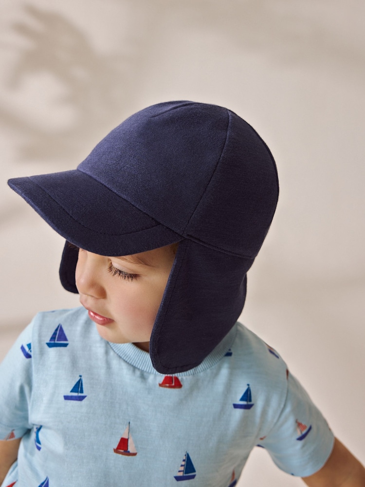 Navy Blue Legionnaire 100% Cotton Hat (3mths-10yrs) - Image 1 of 5