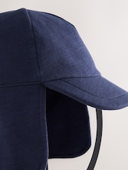 Navy Blue Legionnaire 100% Cotton Hat (3mths-10yrs) - Image 4 of 5