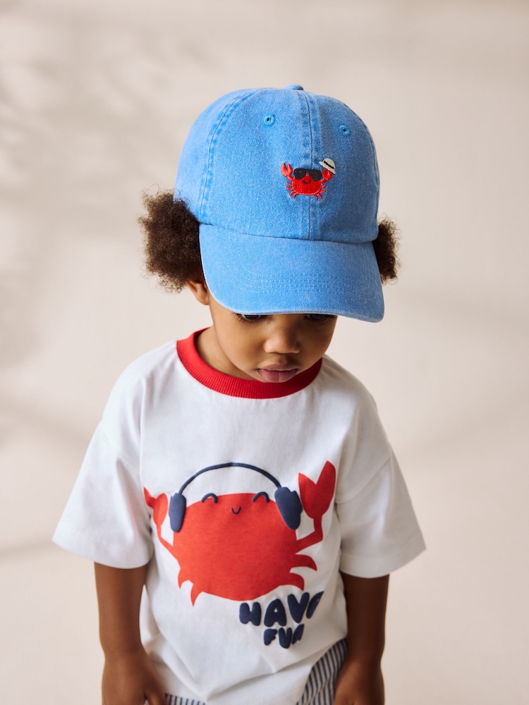 Shark/Crab Washed Caps 2 Pack (3mths-10yrs) - Image 3 of 6