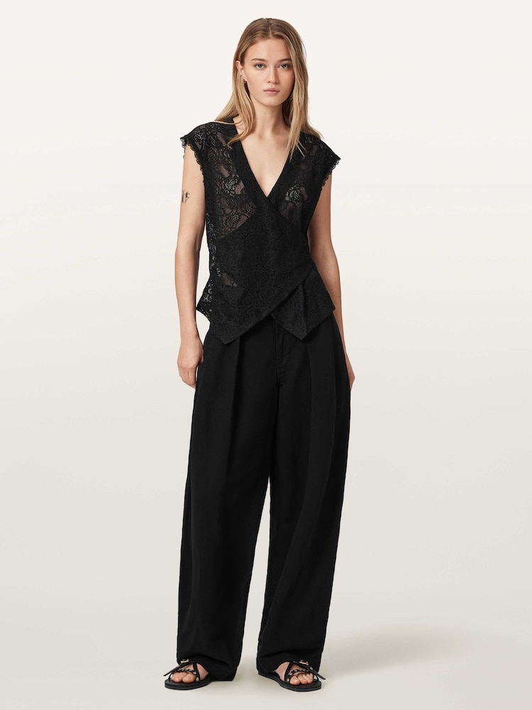AllSaints Black Vera Top - Image 2 of 6