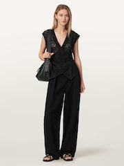 AllSaints Black Vera Top - Image 5 of 6
