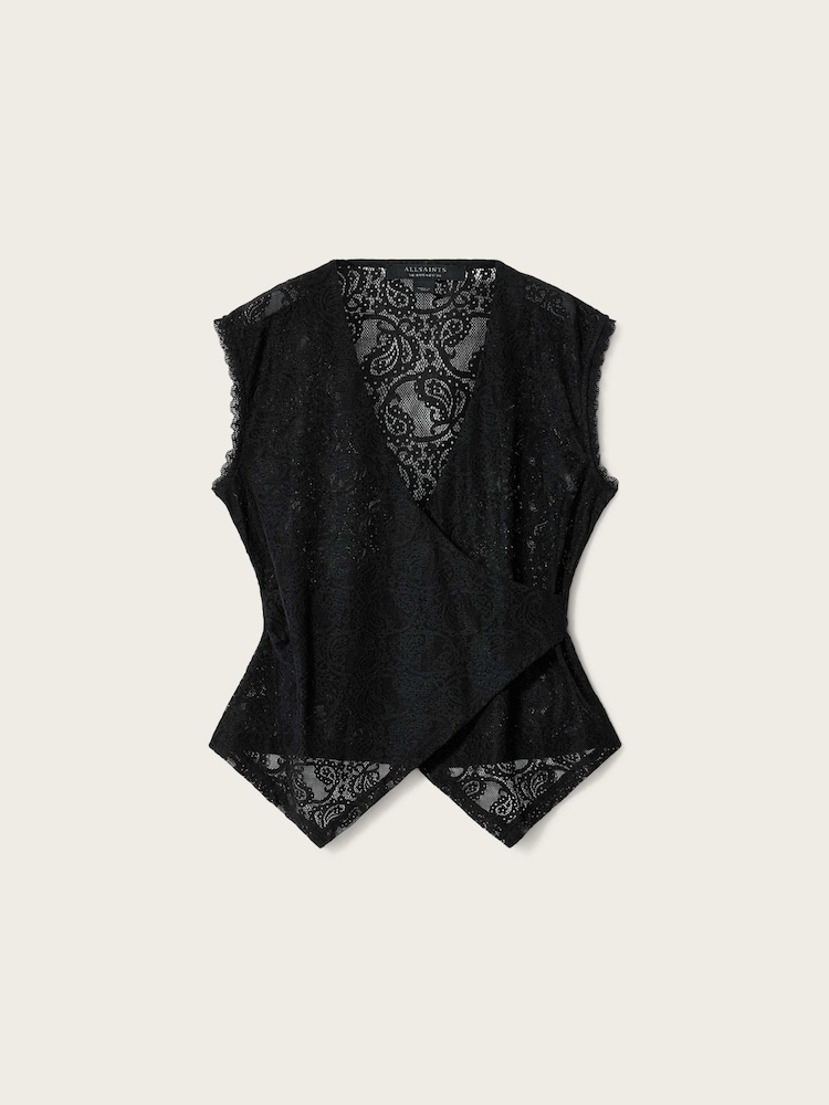 AllSaints Black Vera Top - Image 6 of 6