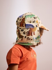 Watercolour Animal Print Legionnaire 100% Cotton Hat (3mths-10yrs) - Image 2 of 5