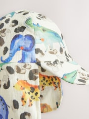 Watercolour Animal Print Legionnaire 100% Cotton Hat (3mths-10yrs) - Image 4 of 5