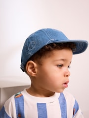 Denim Happy Face 100% Cotton Baseball Cap Hat (3mths-16yrs) - Image 2 of 5