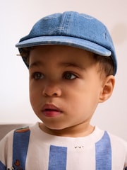 Denim Happy Face 100% Cotton Baseball Cap Hat (3mths-16yrs) - Image 3 of 5
