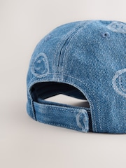 Denim Happy Face 100% Cotton Baseball Cap Hat (3mths-16yrs) - Image 4 of 5