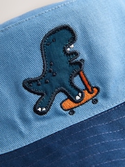 Blue Dinosaur Print Reversible Bucket 100% Cotton Hat (3mths-10yrs) - Image 8 of 8