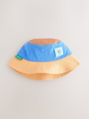 Blue/Orange 100% Cotton Colourblock Bucket Hat (3mths-10yrs) - Image 3 of 6