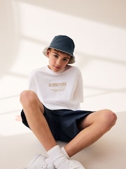 Azul marino/piedra - 100% Cotton Reversible Bucket Hat (3mths-16yrs) - Imagen 3 de 7