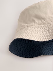 Azul marino/piedra - 100% Cotton Reversible Bucket Hat (3mths-16yrs) - Imagen 7 de 7
