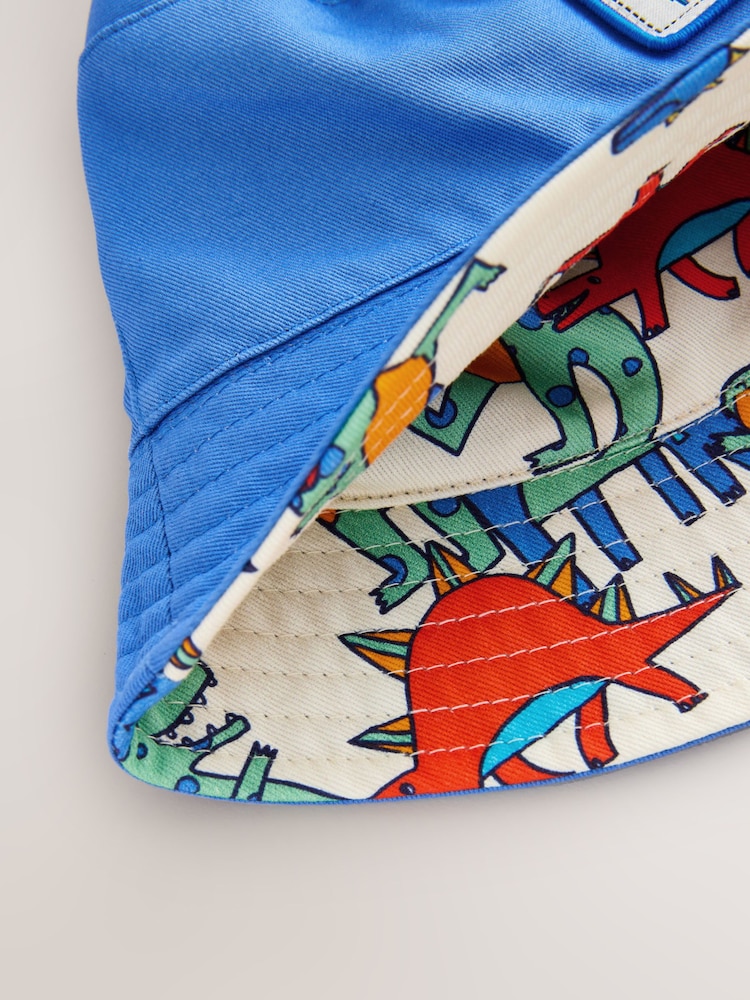 Multi dinosaurus - Print Nosivo obostrano Bucket 100% Cotton Šeširi (3mths-10yrs) - Image 3 of 4