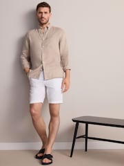 Pedra natural - Camisa de manga comprida Signature 100% em linho - Imagem 2 de 7