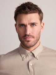 Pedra natural - Camisa de manga comprida Signature 100% em linho - Imagem 4 de 7