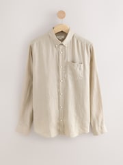 Pedra natural - Camisa de manga comprida Signature 100% em linho - Imagem 5 de 7