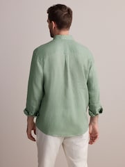 Mint Green Signature 100% Linen Long Sleeve Shirt - Image 3 of 8