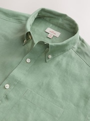 Mint Green Signature 100% Linen Long Sleeve Shirt - Image 7 of 8
