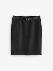 Black Pencil Knee Length Belted Skirt - Image 5 of 7