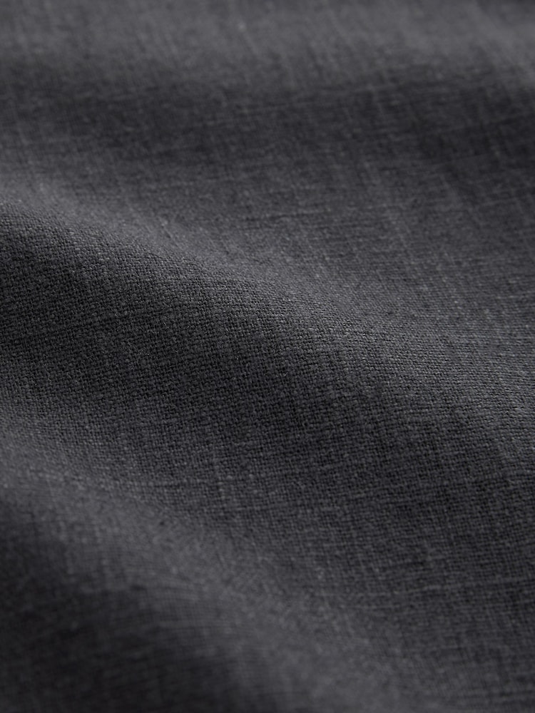 Black Linen Rich Wrap Mini Skirt - Image 8 of 8