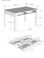 Light Natural Oak Effect Heath 6 Seater Storage Dining Table - Image 10 of 10
