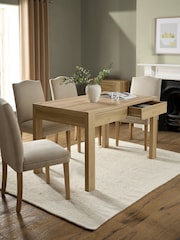 Light Natural Oak Effect Heath 6 Seater Storage Dining Table - Image 2 of 10
