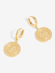 Inicio Gold Tone Coin Charm Gift Pouch Earrings - Image 1 of 1