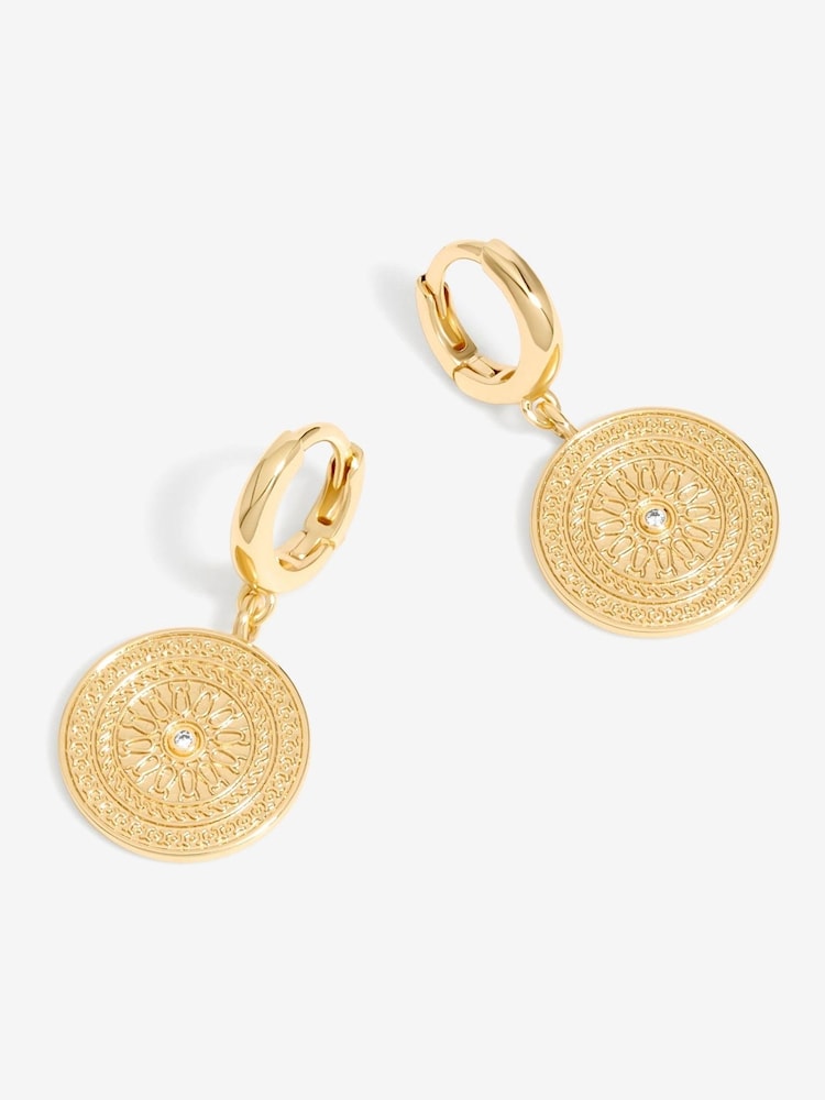 Inicio Gold Tone Coin Charm Gift Pouch Earrings - Image 1 of 1