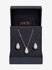 Inicio Silver Cubic Zirconia Teardrop Set - Gift Box - Image 1 of 3
