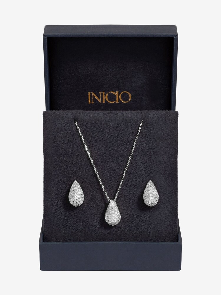 Inicio Silver Cubic Zirconia Teardrop Set - Gift Box - Image 1 of 3