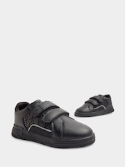 River Island Black Boys Black Monogram Panel PU Trainers - Image 3 of 4