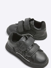 River Island Black Boys Faux Fur Leather Velcro Plim Trainers - Image 3 of 4