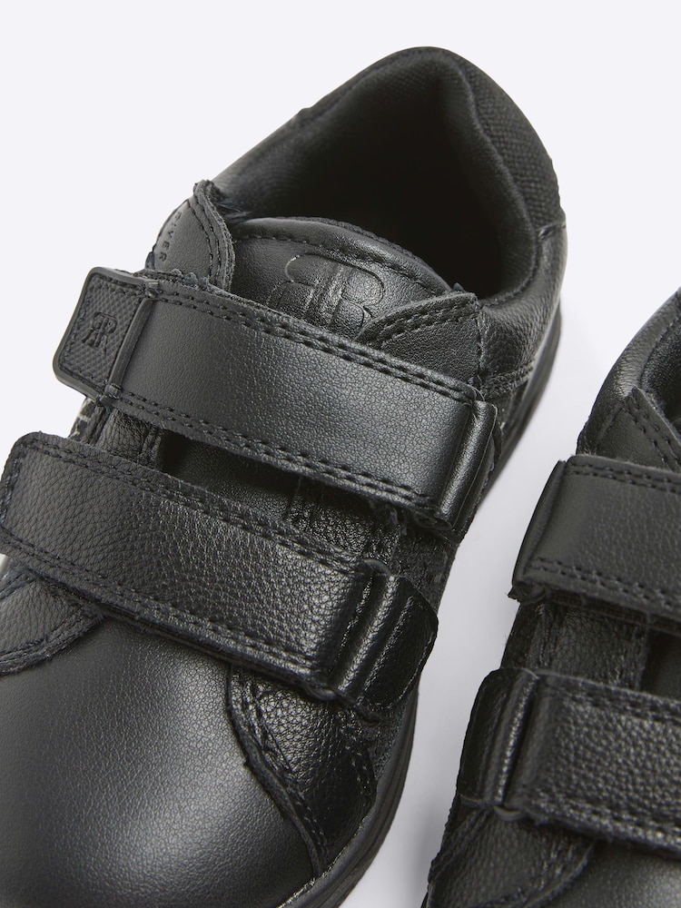 River Island Black Boys Faux Leather Touch Fasten Plim Trainers - Image 4 of 4 River Island Black Boys Faux Leather Touch Fasten Plim Trainers - Image 4 of 4