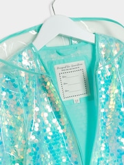River Island Blue Girls Sequin Raincoat - Image 2 of 3