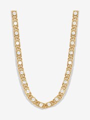 Inicio Gold Tone Gift Pouch Crystal Chain Necklace - Image 1 of 3