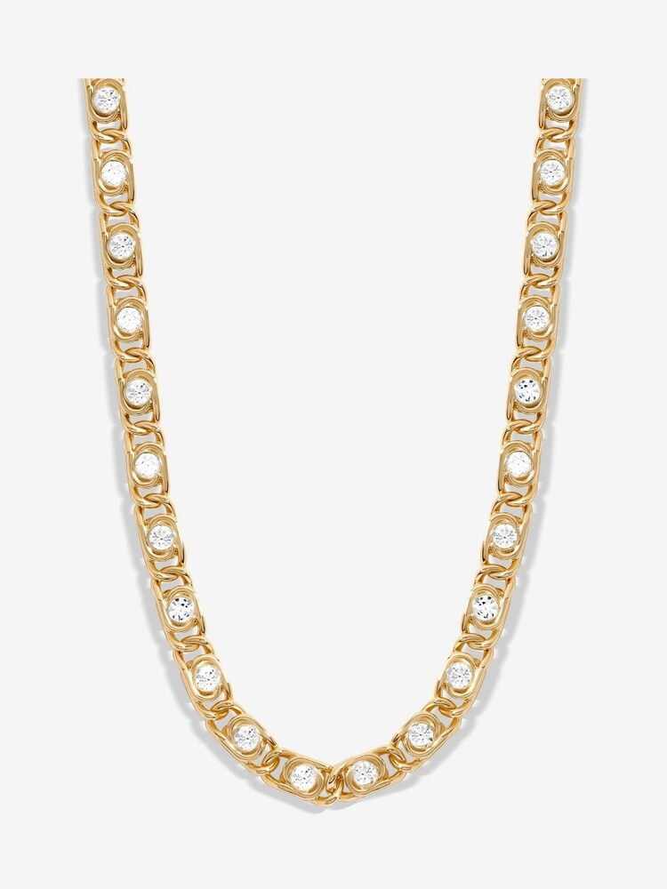 Inicio Gold Tone Gift Pouch Crystal Chain Necklace - Image 1 of 3