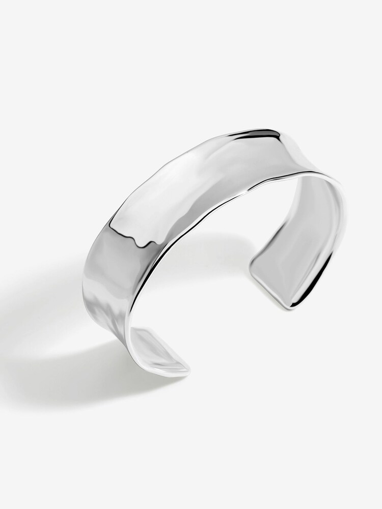Inicio Silver Tone Gift Pouch Polished Cuff Bracelet - Image 1 of 1