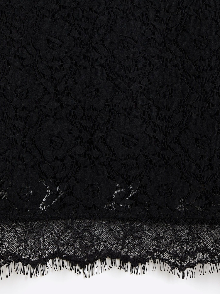 River Island Black Girls Lace T-Shirt Dress - Image 2 of 3