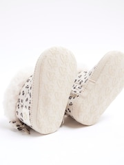 River Island Brown Baby Girls Leopard Print Suedette 100% Cotton Boots - Image 3 of 4