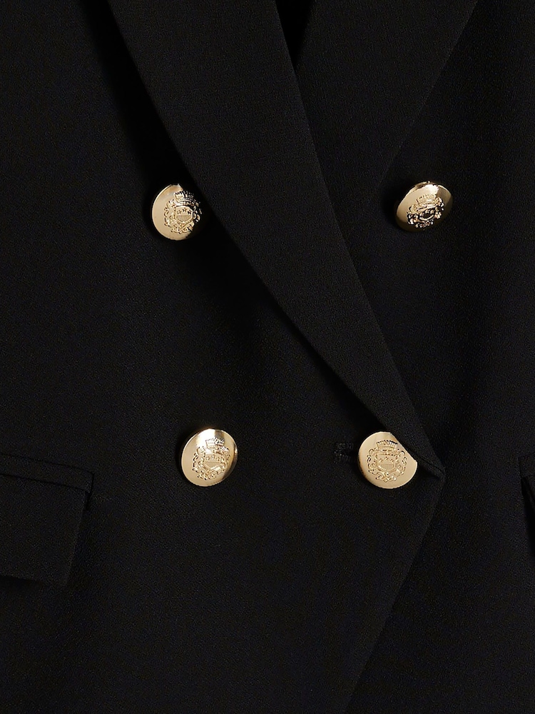 River Island Black Girls Military 100% Cotton Blazer - Image 3 of 3