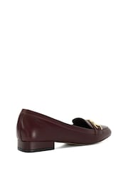 Dune London Burgundy Graice Low Block Square Toe Loafers - Image 4 of 6