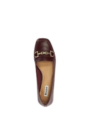 Dune London Burgundy Graice Low Block Square Toe Loafers - Image 5 of 6