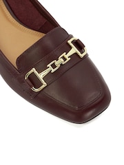 Dune London Burgundy Graice Low Block Square Toe Loafers - Image 6 of 6