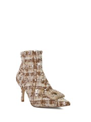 Dune London Cream Opulance Brooch Trim Boots - Image 2 of 6