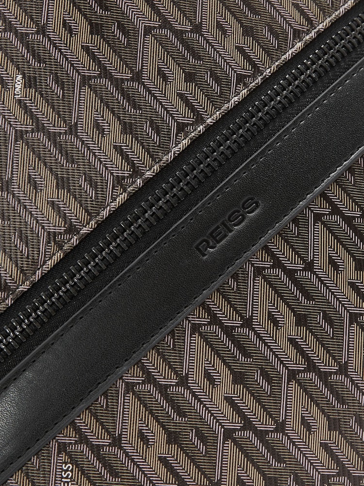 Reiss Grey Multi Flynn Monogram-Print Coated-Canvas Backpack - Image 5 of 5
