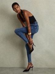 Reiss Black Leena Leather Slingback Court Shoes - Image 2 of 5