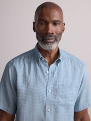 Blue Signature 100% Linen Printed Short Sleeve Shirt - Image 1 of 7