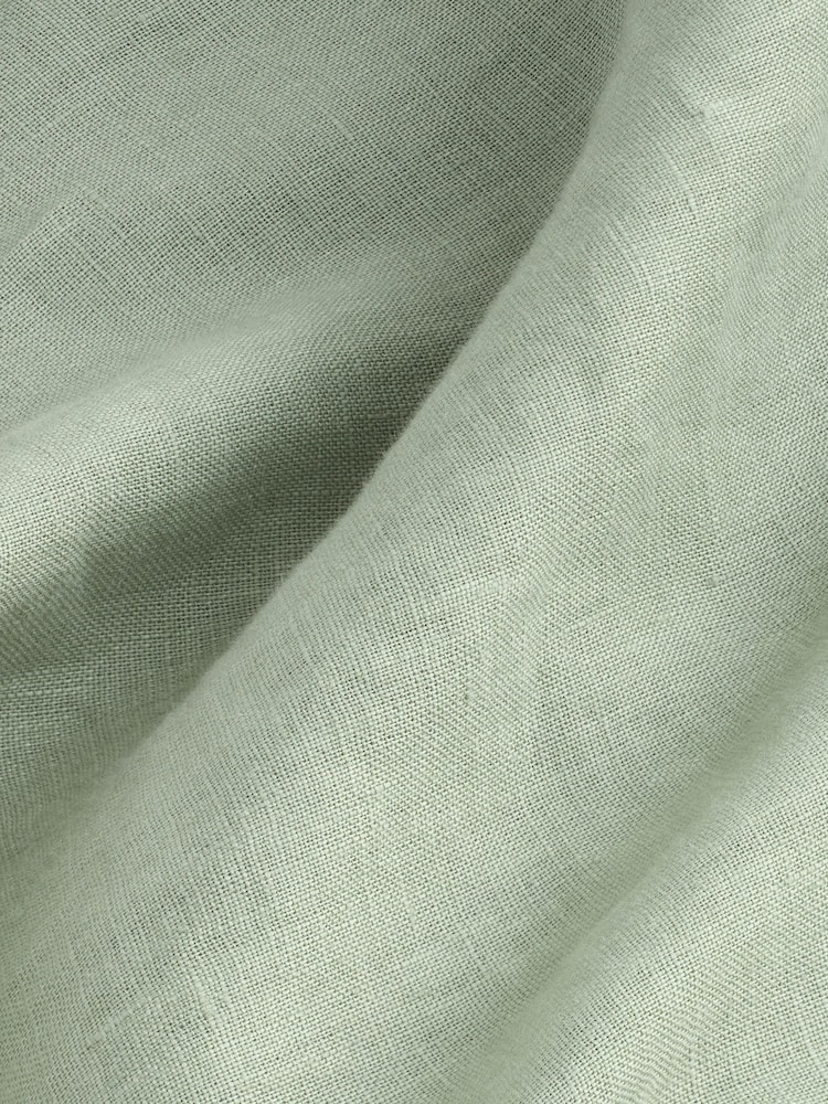 Mint Green Signature 100% Linen Short Sleeve Shirt - Image 6 of 7